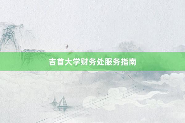 吉首大学财务处服务指南